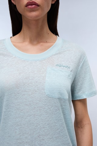 T-shirt en lin S Ete - Bleu clair - Napapijri
