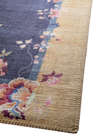 Tapis Velvet - Marron et bleu marine