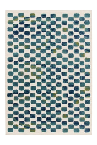 Tapis Mambo - Ecru et bleu