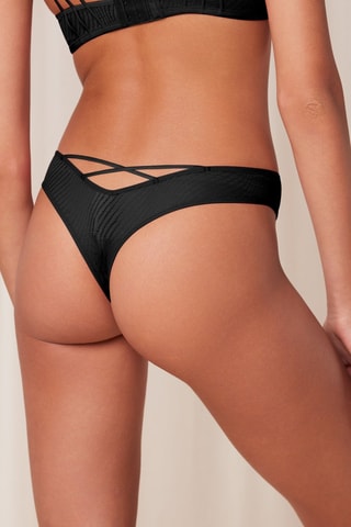 Tanga Harmony Spotlight High Leg Brazilian - Noir - Noir