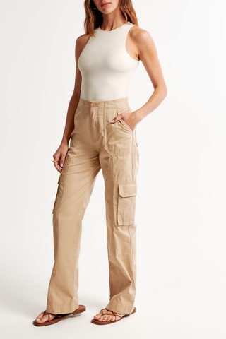 Pantalón de tiro alto - Beige