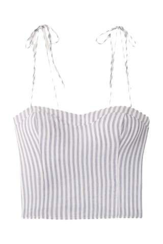 Crop top de lino - Celeste