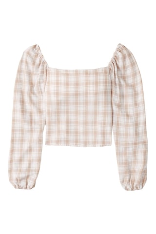 Top - Marrón y blanco