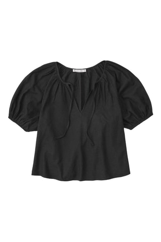 Top de lino - Negro