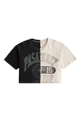 Camiseta cropped - Negro y blanco