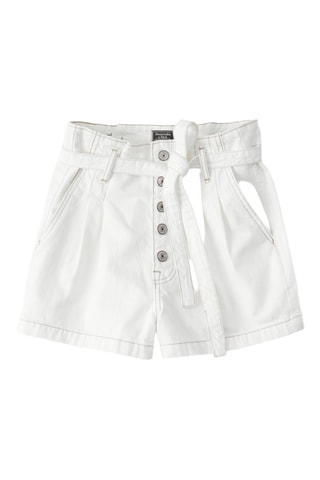 Short vaquero de tiro alto - Blanco