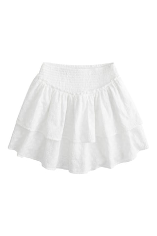 Falda avolantada - Blanco