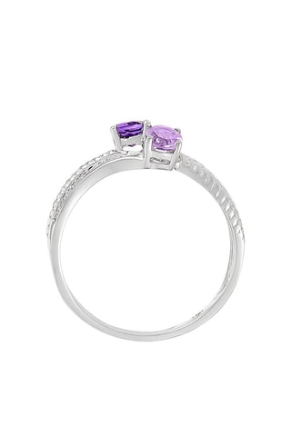 Anello Purple duchesse  - Oro bianco, diamanti 0,01 kt/2 e ametiste 
