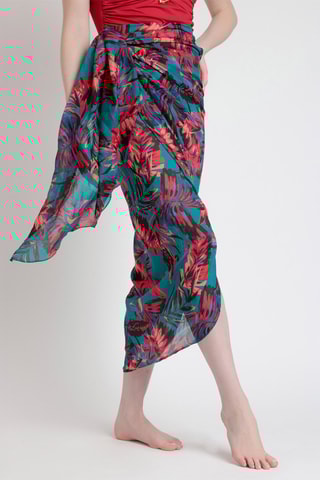 Pareo Tropical Ocean - Verde scuro e rosso