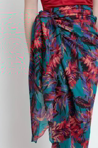 Pareo Tropical Ocean - Verde scuro e rosso