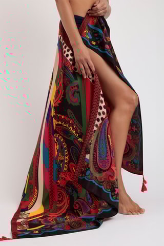 Pareo Paisley - Rosso e nero