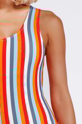 Costume intero asimmetrico con coppe - Ecrù