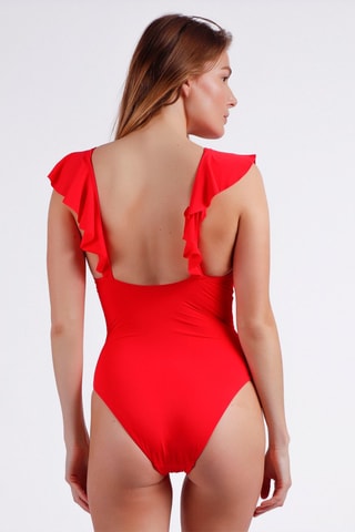 Fato de banho com copas Vermelho