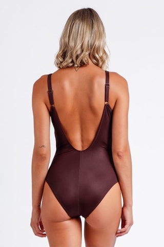 Costume intero con coppe - Marrone