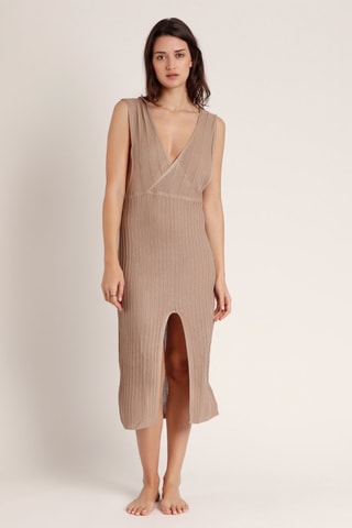 Robe longue sans manches - Beige