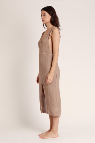 Robe longue sans manches - Beige