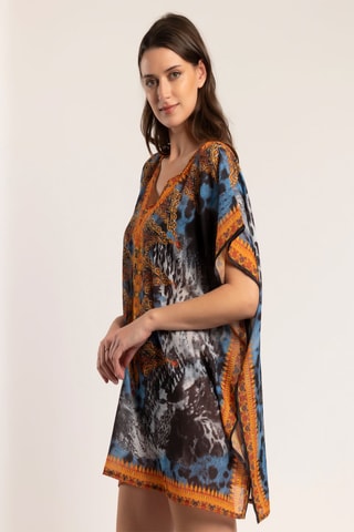 Caftano - 
Ocra e blu