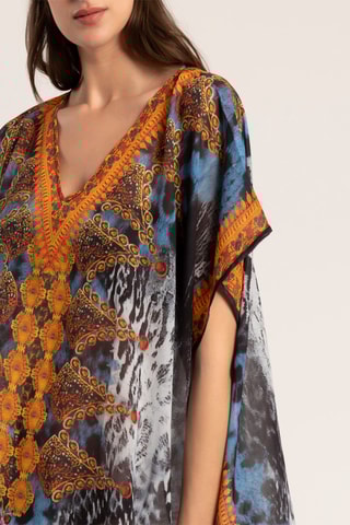 Caftano - 
Ocra e blu