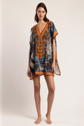 Caftano - 
Ocra e blu