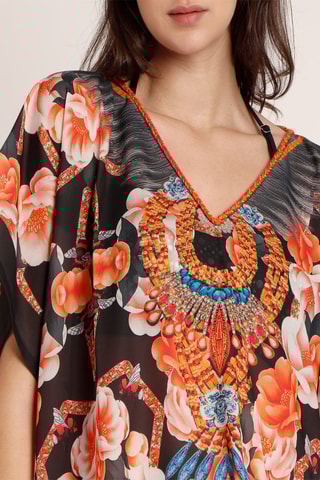 Caftano - 
Nero e arancione