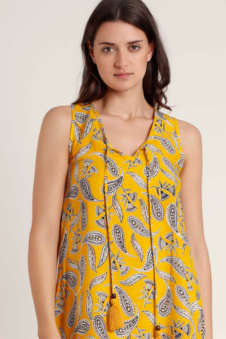 Abito con volant - 
Giallo e blu