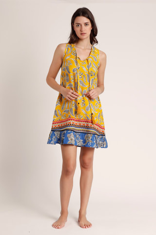 Abito con volant - 
Giallo e blu