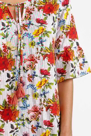 Abito midi - Bianco e rosso