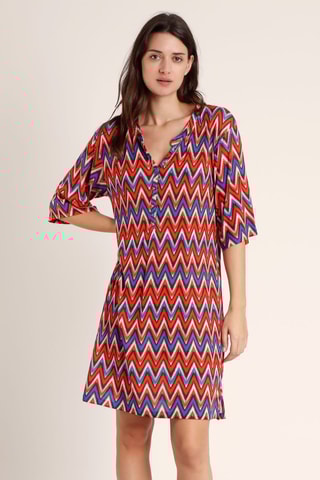 Abito taglio dritto - Blu e rosso