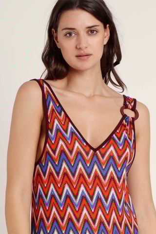 Abito lungo - Blu e rosso