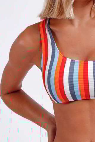 Bikini con coppe - Azzurro e arancione