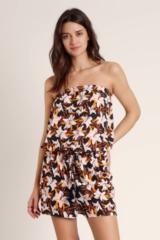 Tuta corta senza maniche - Nero e bianco