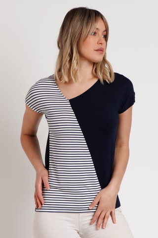 T-shirt - Navy e bianco