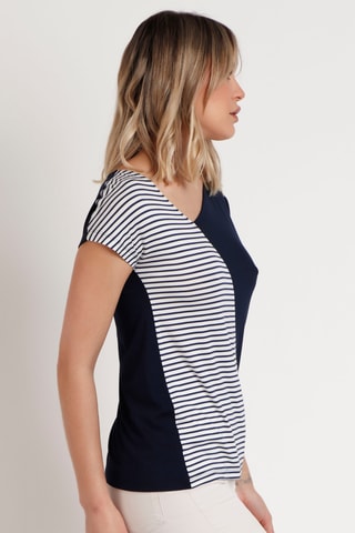 T-shirt - Navy e bianco