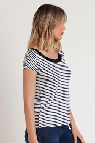 T-shirt - Navy e bianco