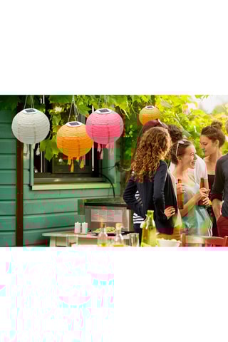 3 lampions solaires LED Shangri La - Blanc, orange et rose - 3 x 1 W