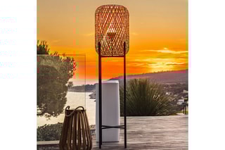 Lampadaire sur pied sans fil LED rechargeable Stanley - Naturel et noir