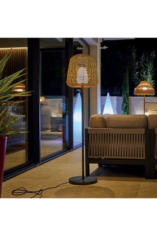 Lampadaire LED Tall Bohème - Noir et marron