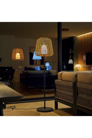 Lampadaire LED Tall Bohème - Noir et marron