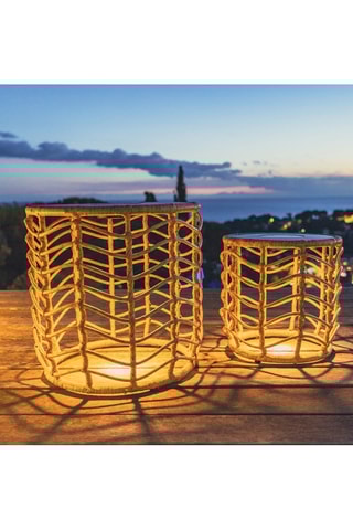 2 tables lumineuses solaires LED Nerita - 50 x 33 cm et 70 x 51 cm