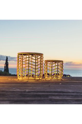 2 tables lumineuses solaires LED Nerita - 50 x 33 cm et 70 x 51 cm