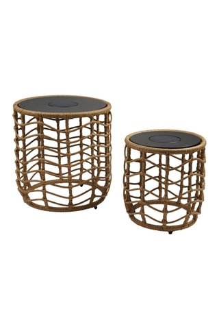 2 tables lumineuses solaires LED Nerita - 50 x 33 cm et 70 x 51 cm