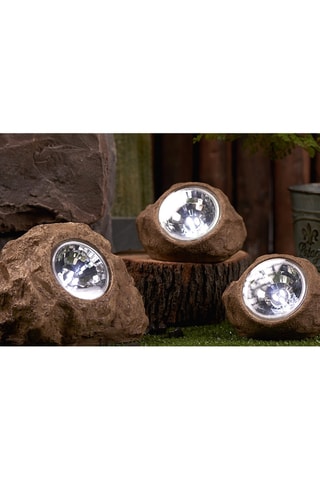3 rochers solaires LED Rocky brown - Gris