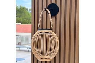 Applique murale solaire LED en bambou Isaline - Naturel