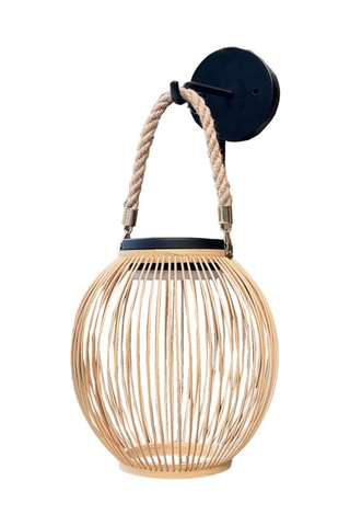 Applique murale solaire LED en bambou Isaline - Naturel