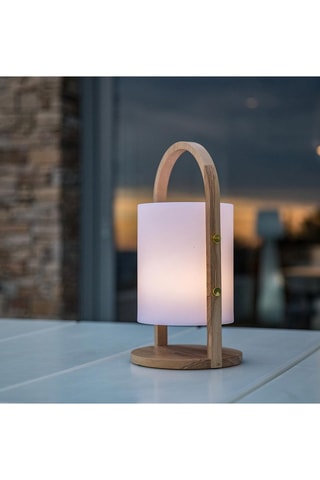 2 lanternes LED en bois Woody - Beige