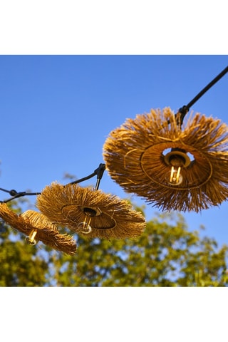 Guirlande solaire d’extérieur en rotin LED Samoa - Blanc chaud - 6 m