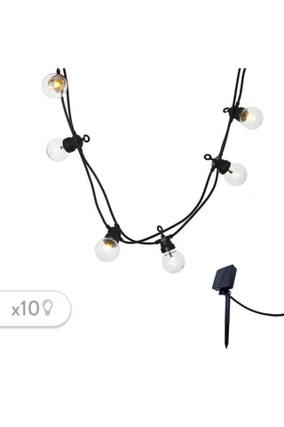 2 guirlandes lumineuses intérieur et extérieur 10 LED solaires Party Clear Solar - 6 m