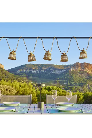 Guirlande solaire d’extérieur en rotin 10 LED Samoa - 8 m