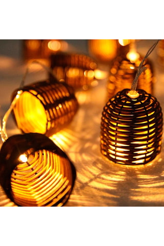 Guirlande lumineuse solaire en bambou Chill Hybrid - Blanc chaud - 3,8 m