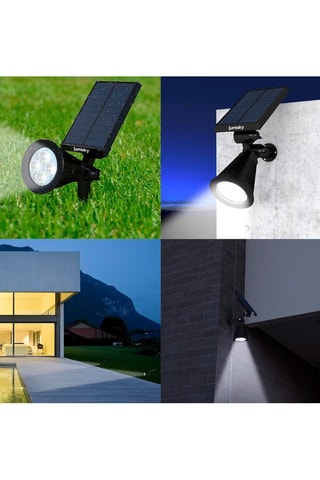 4 spots solaires LED d’extérieur Spiky - Noir - 4 x 5 W